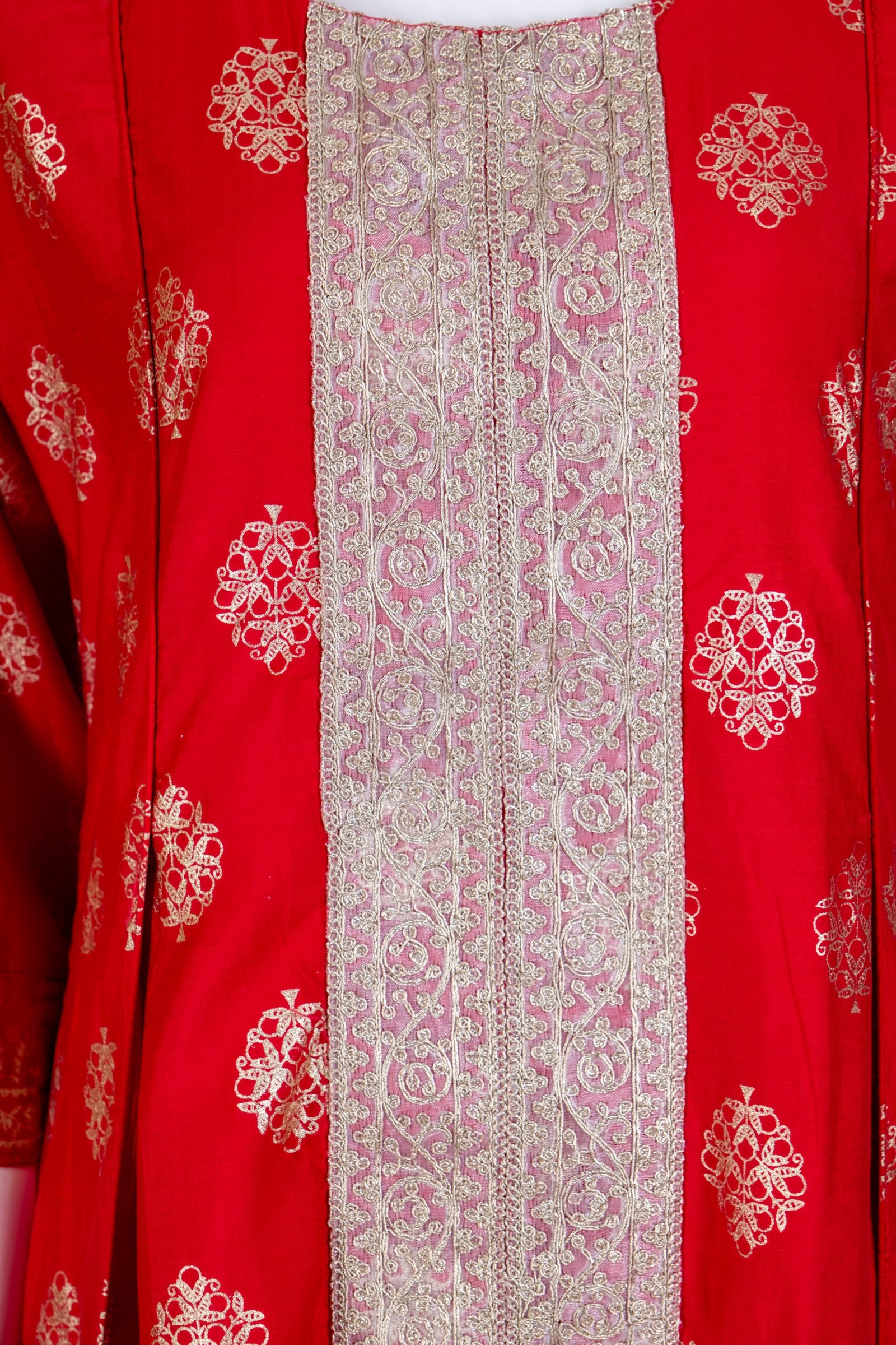 Women's Red ethnic print kurta