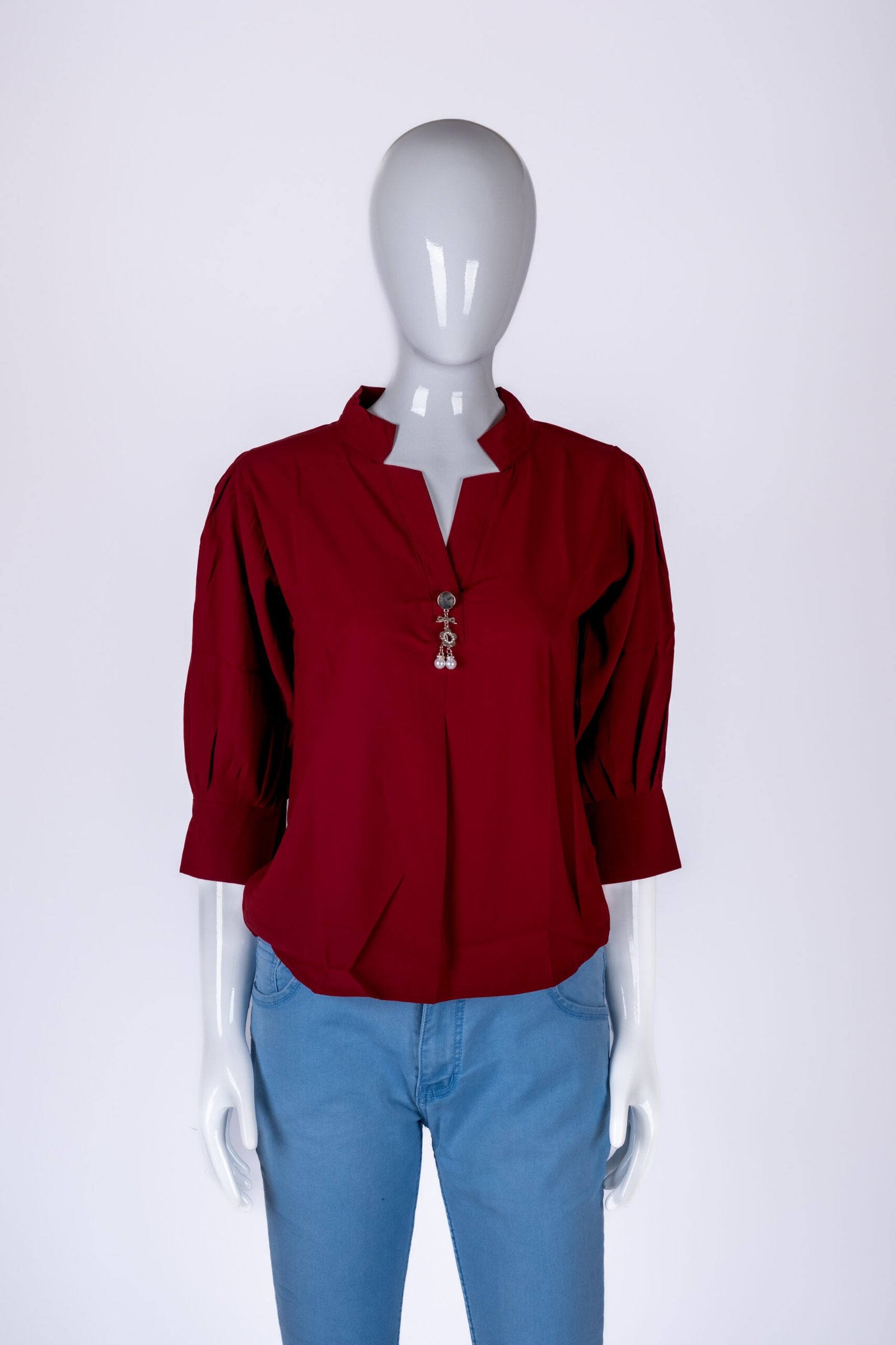 Women's Maroon solid top