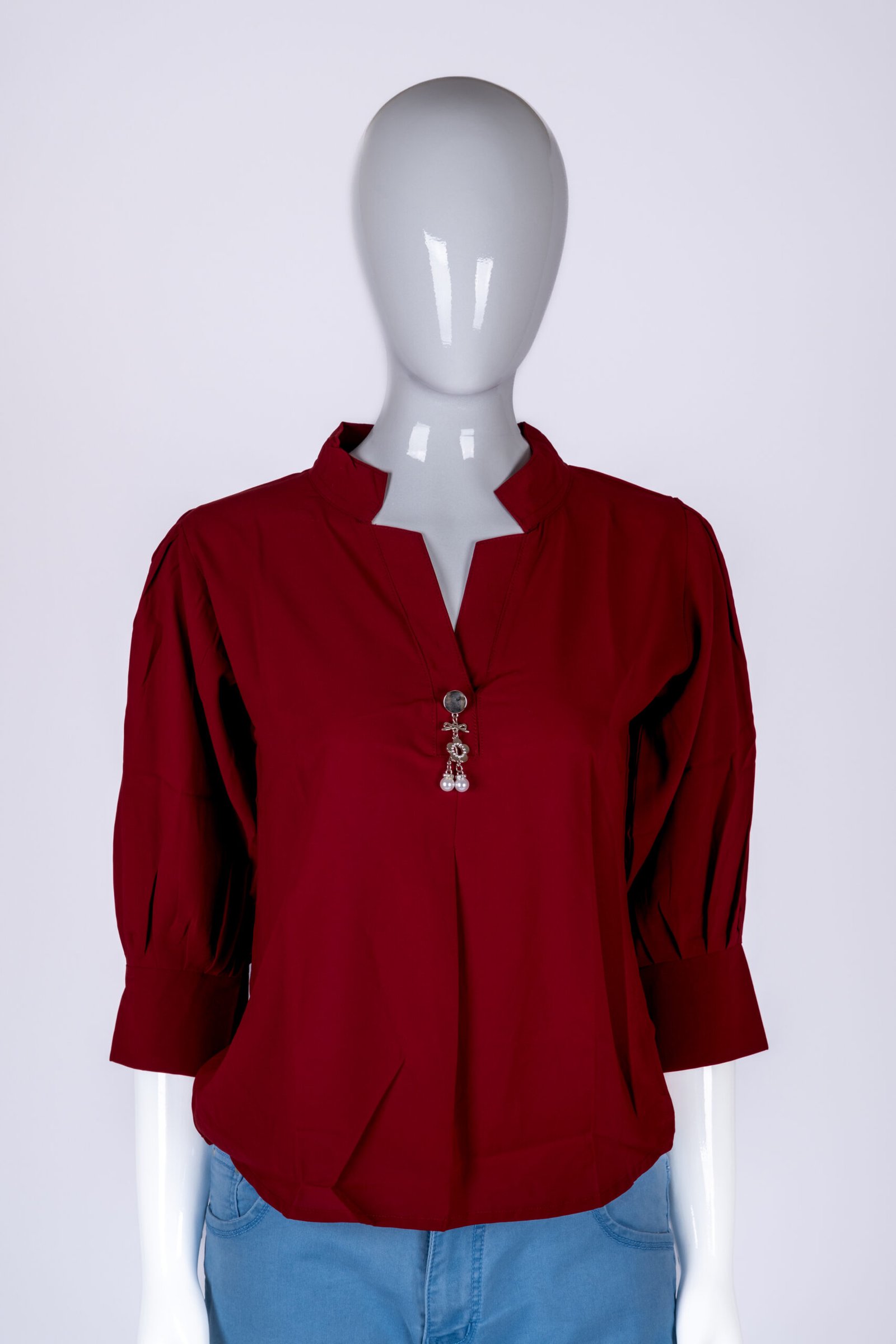 Women's Maroon solid top