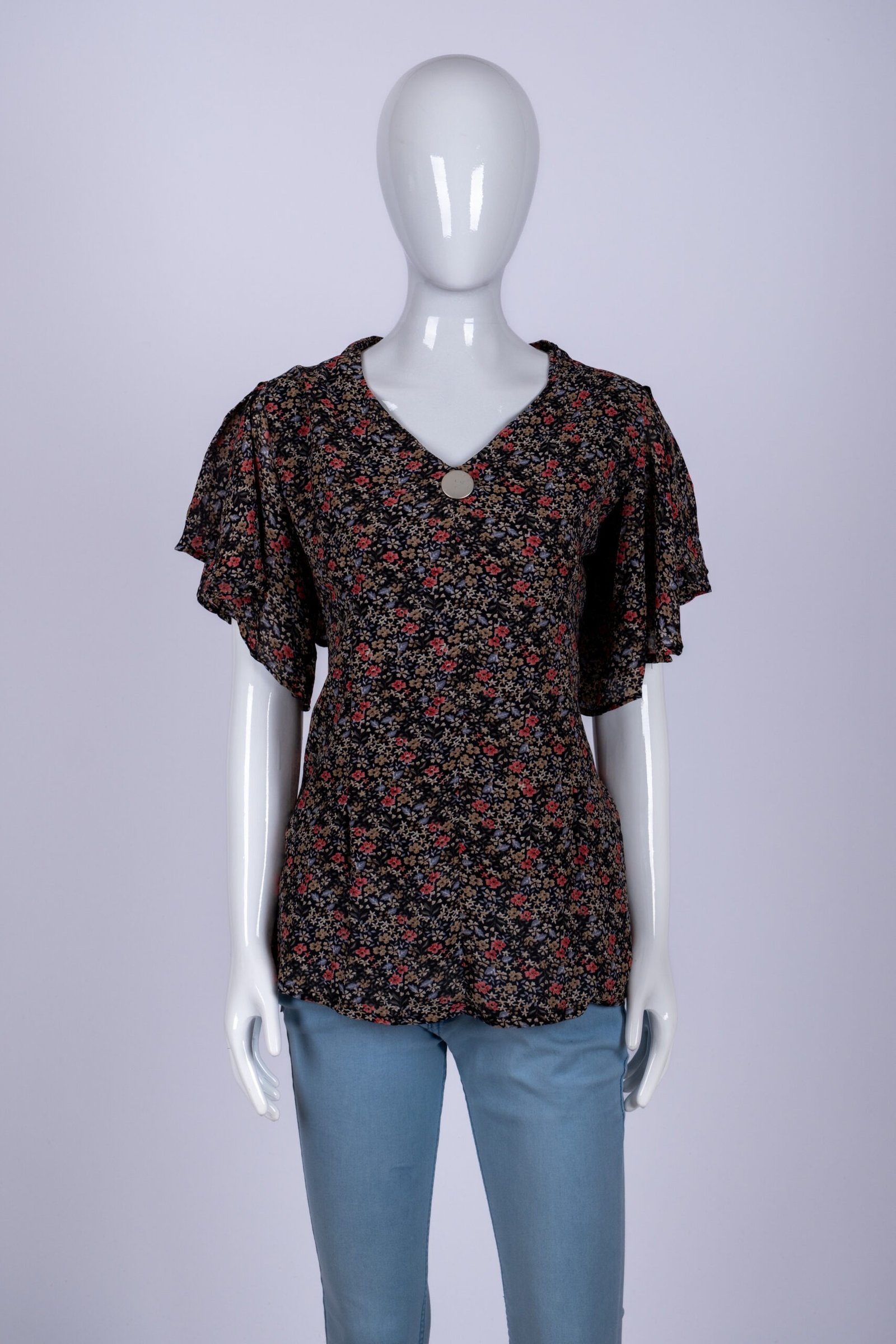 Women's Black floral top