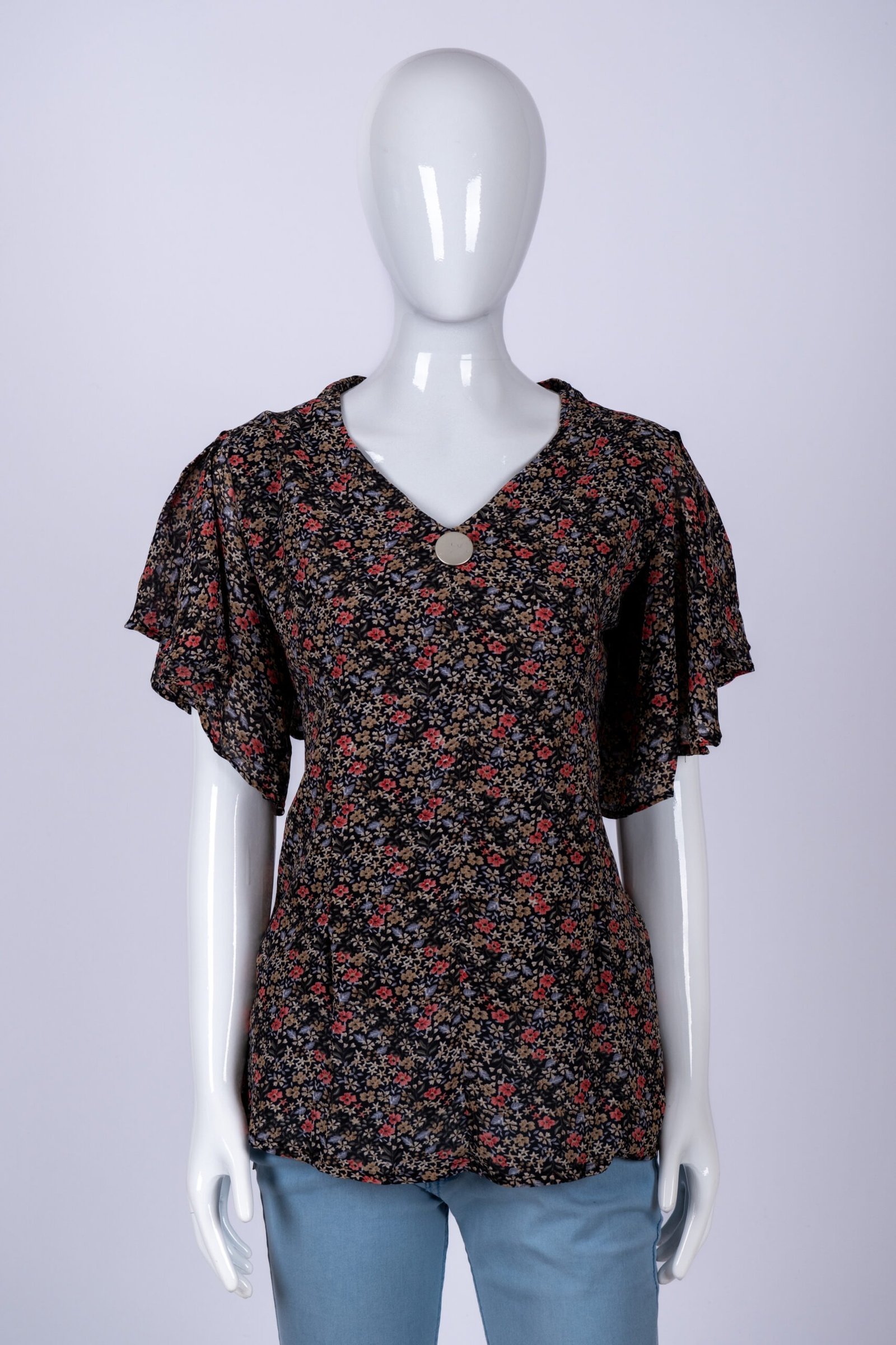 Women's Black floral top