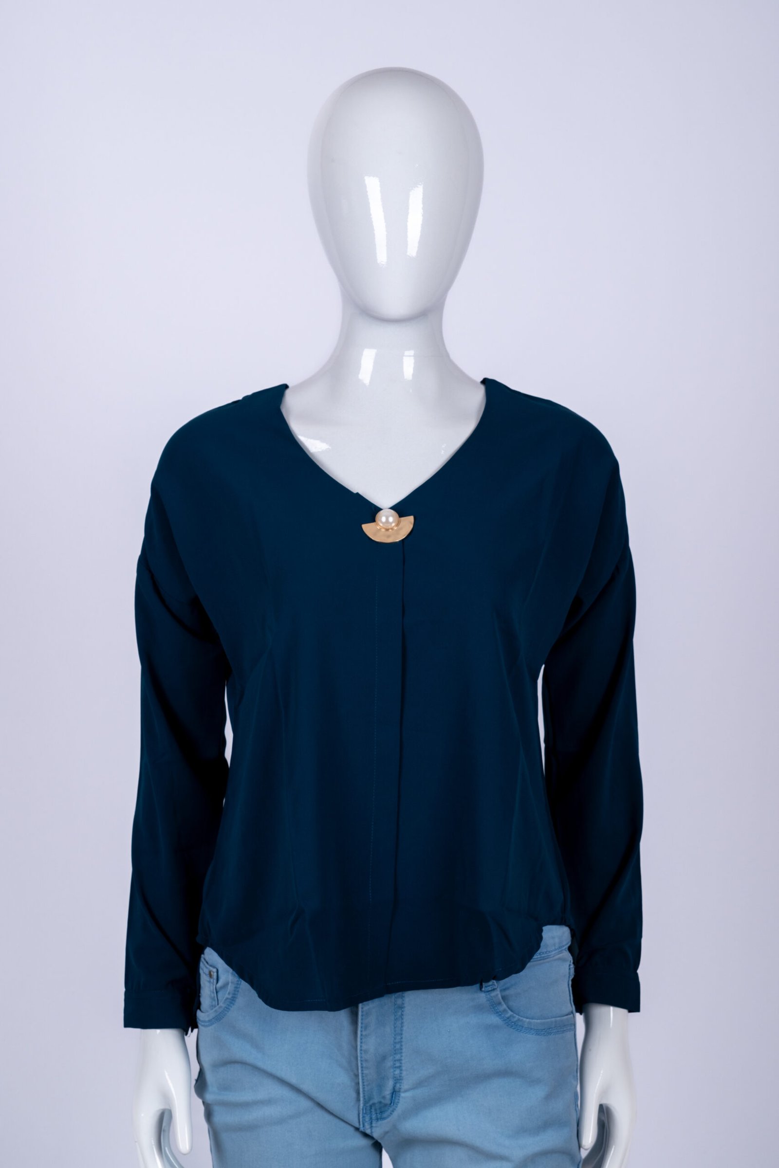 Women's Peacock Blue solid top