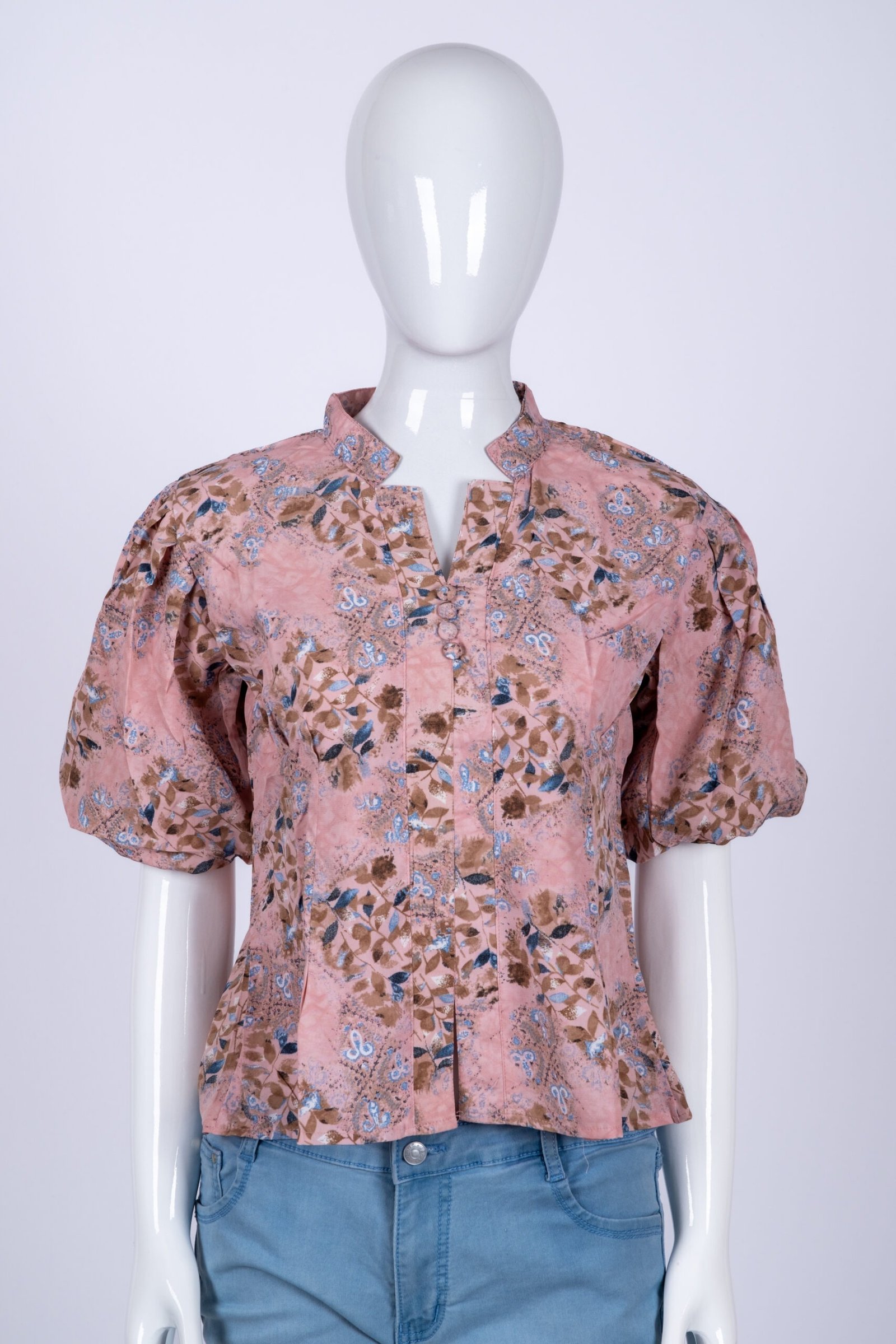 Women's Peach leaf print top