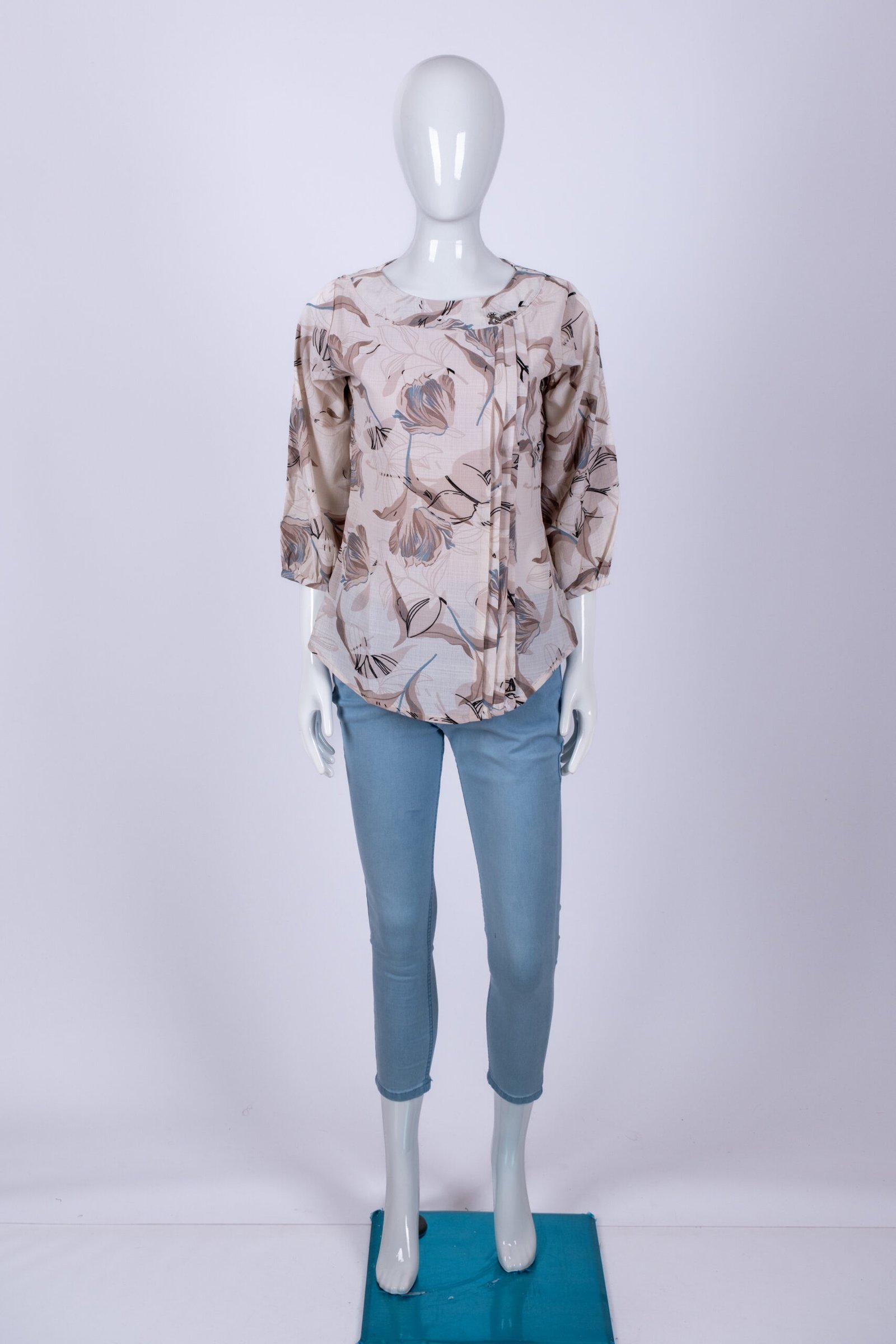 Women's Brown floral print top