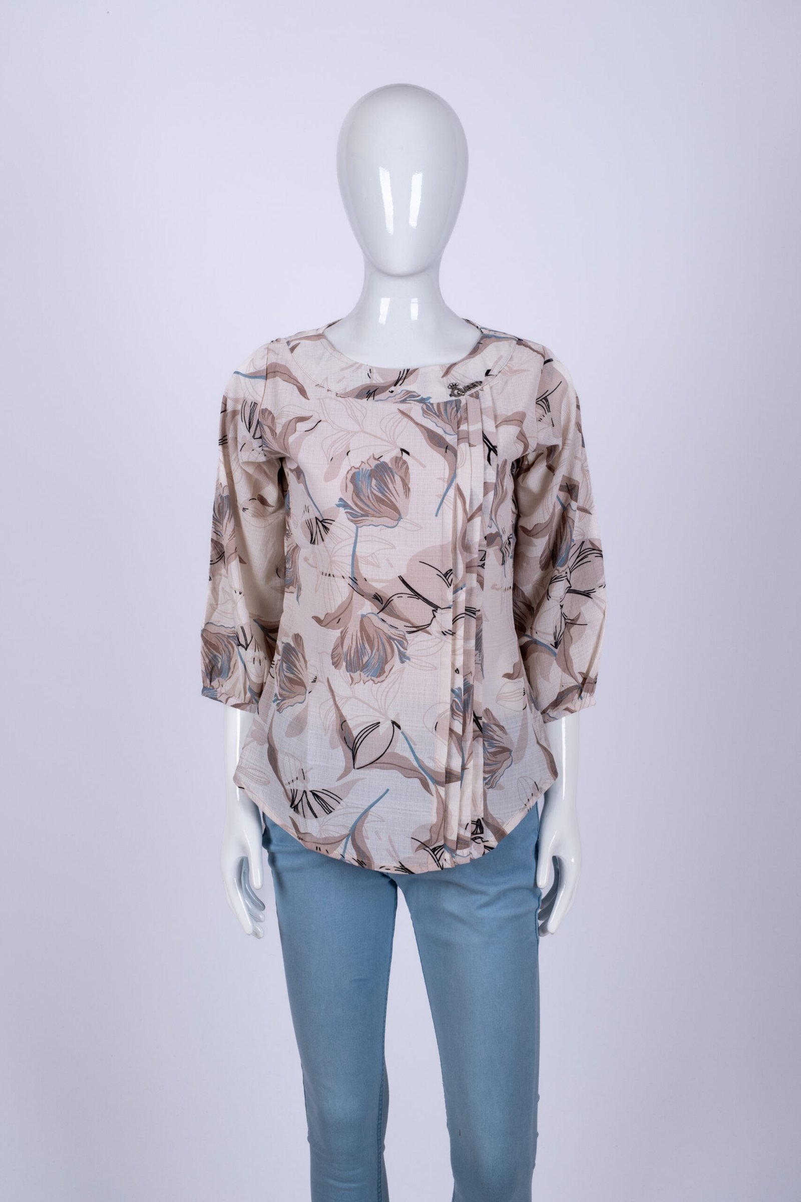 Women's Brown floral print top