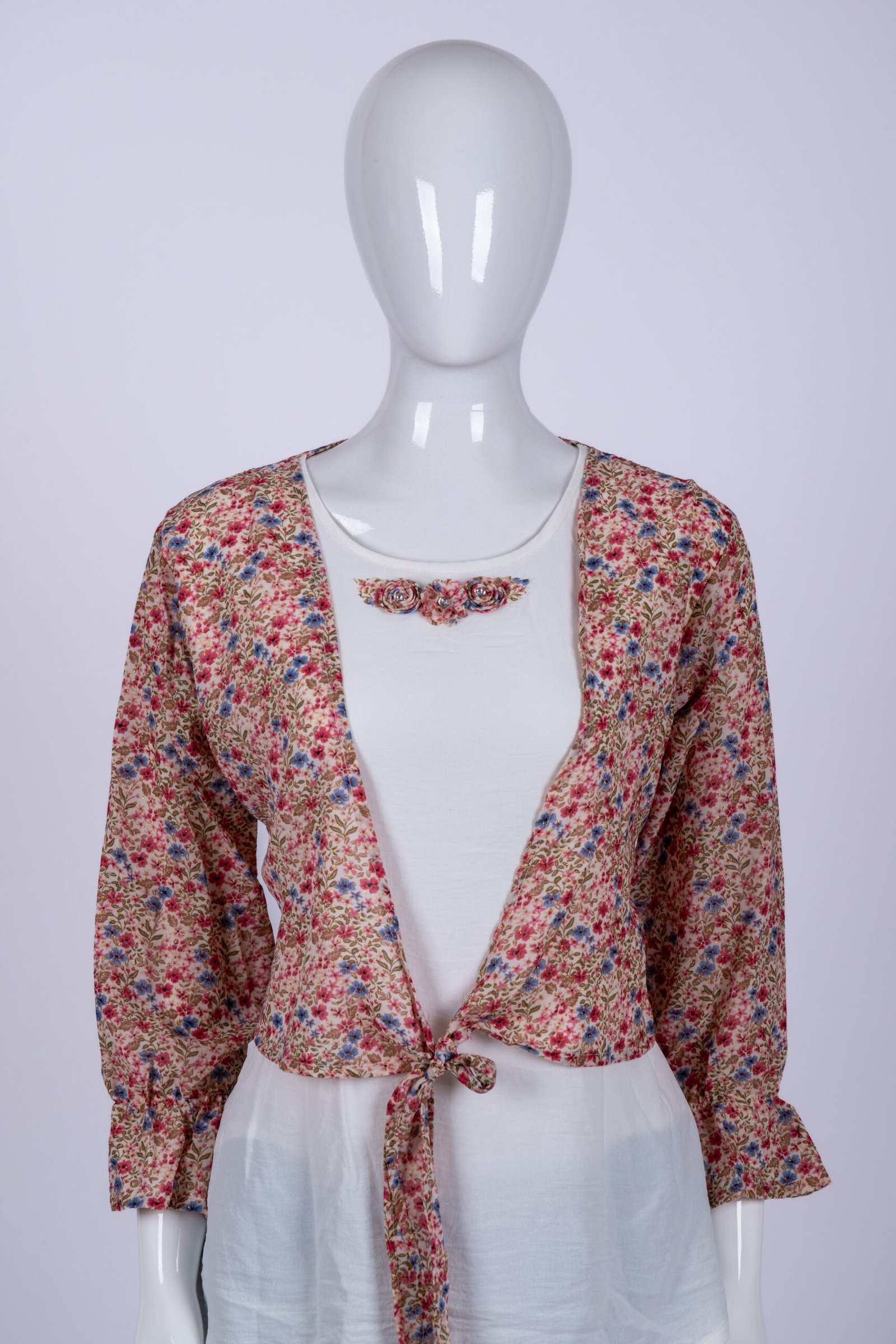 Women's Pink floral overcoat top