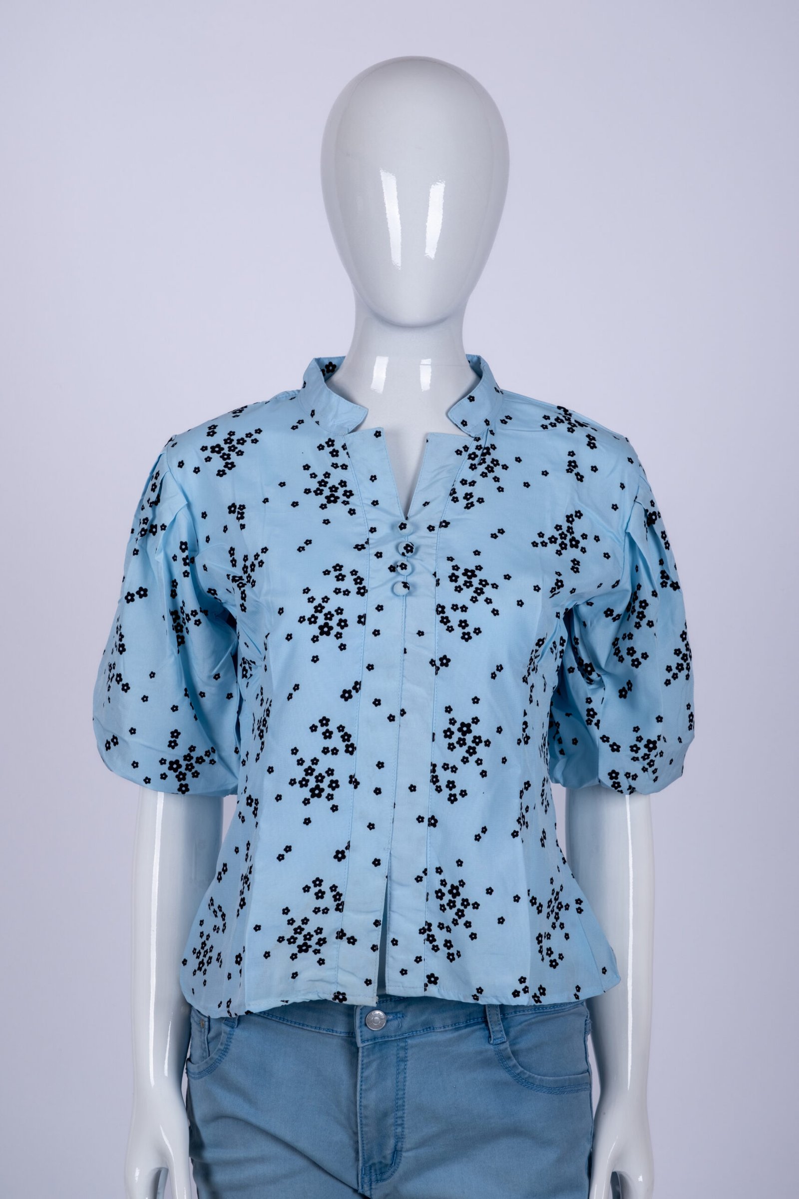 Women's Blue floral print top