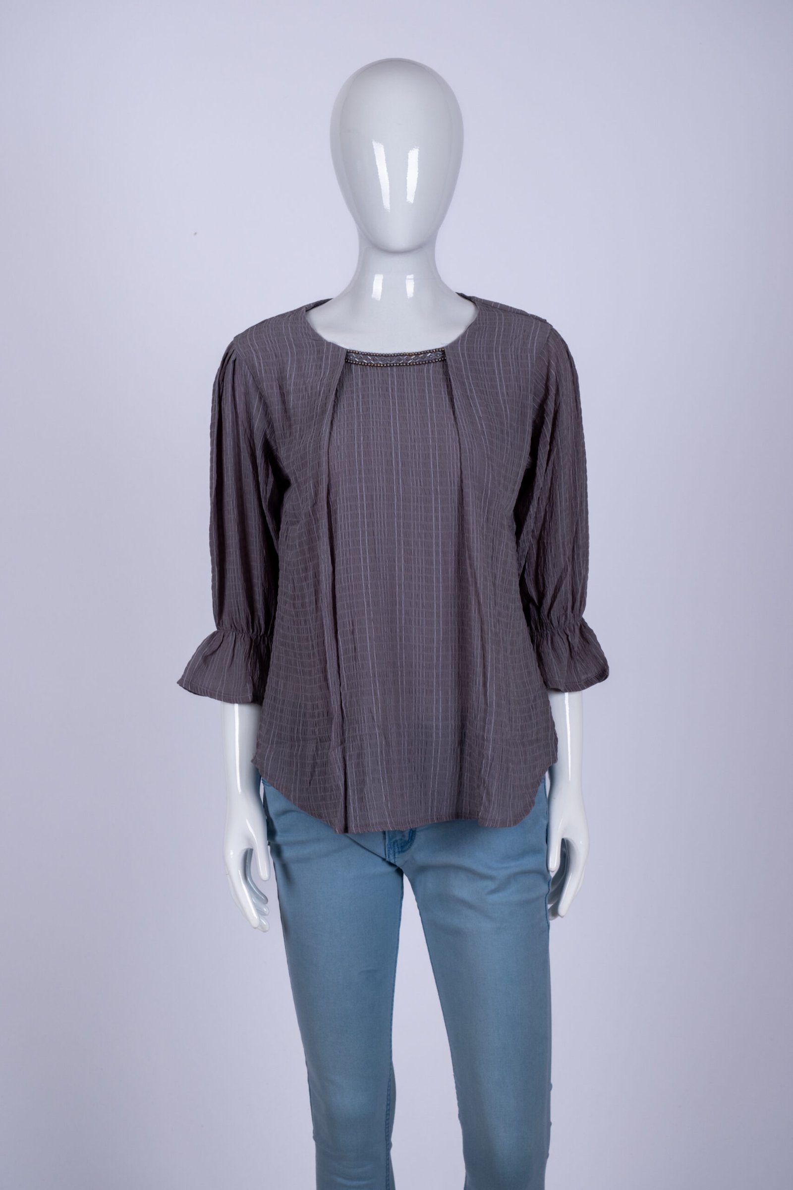 Women's Grey striped top