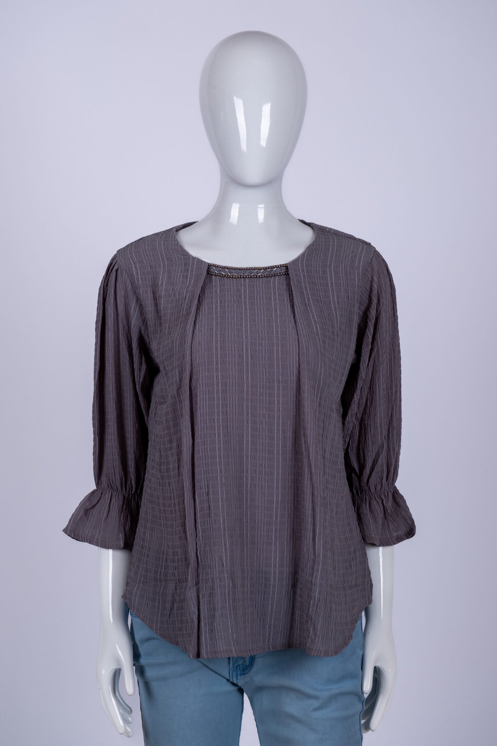 Women's Grey striped top