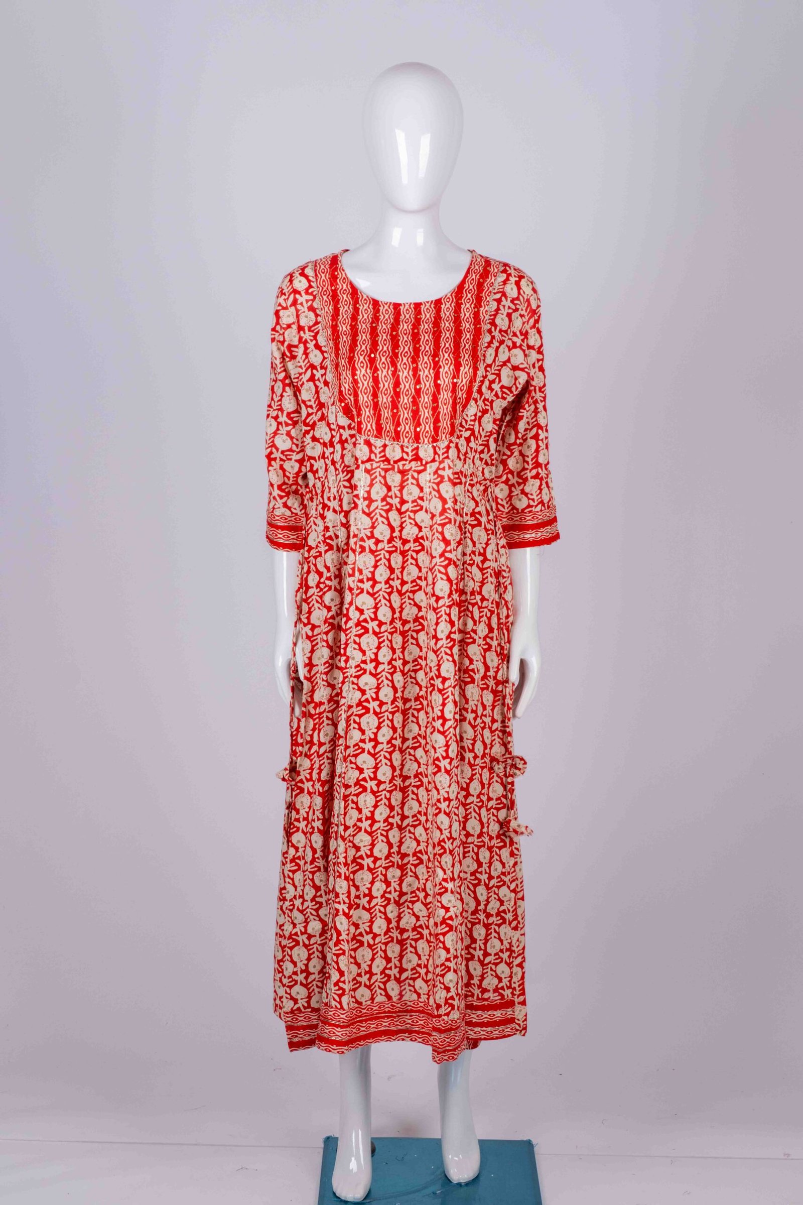 Women's Red floral printed kurta set