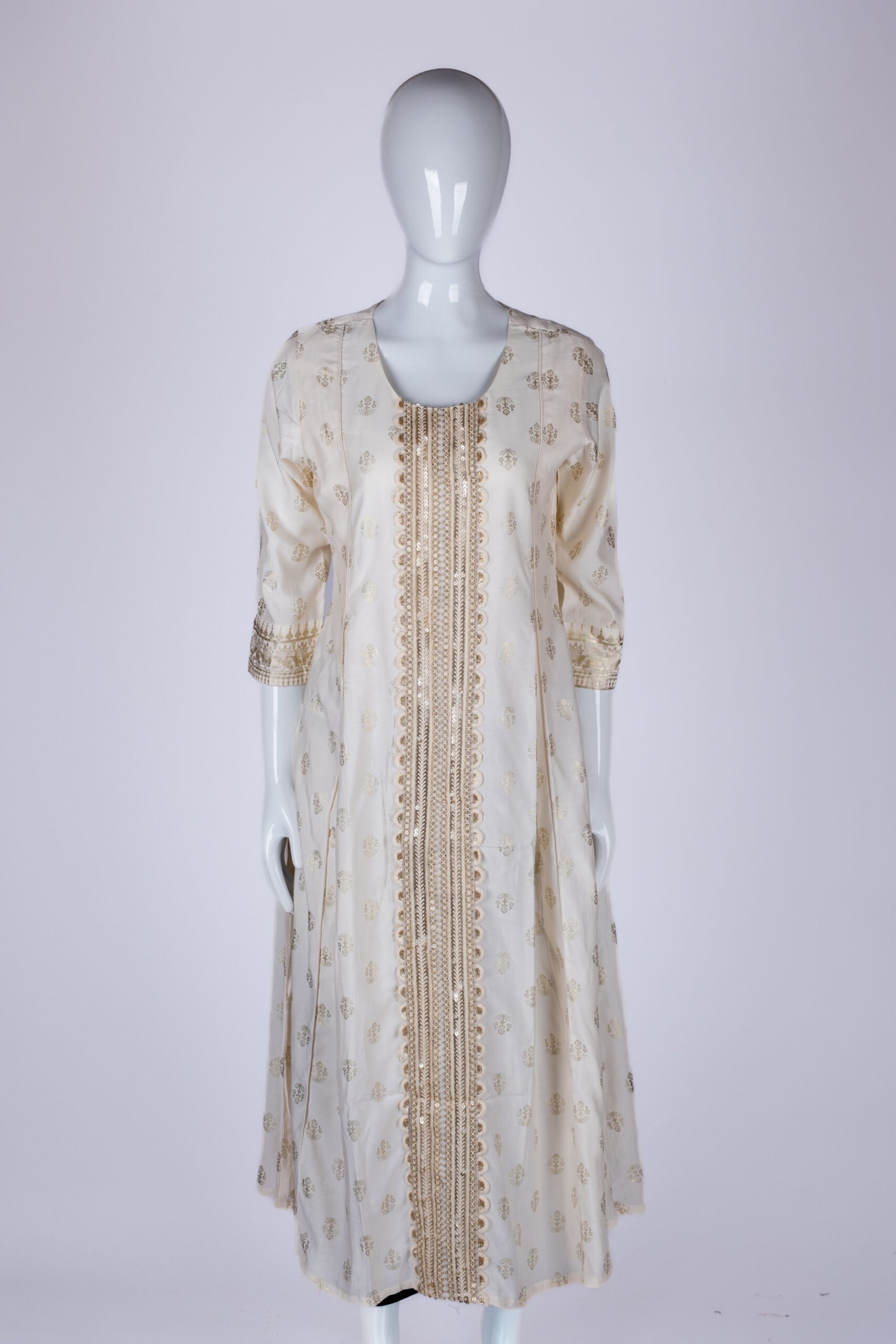 Women's Off-white ethnic printed kurta top