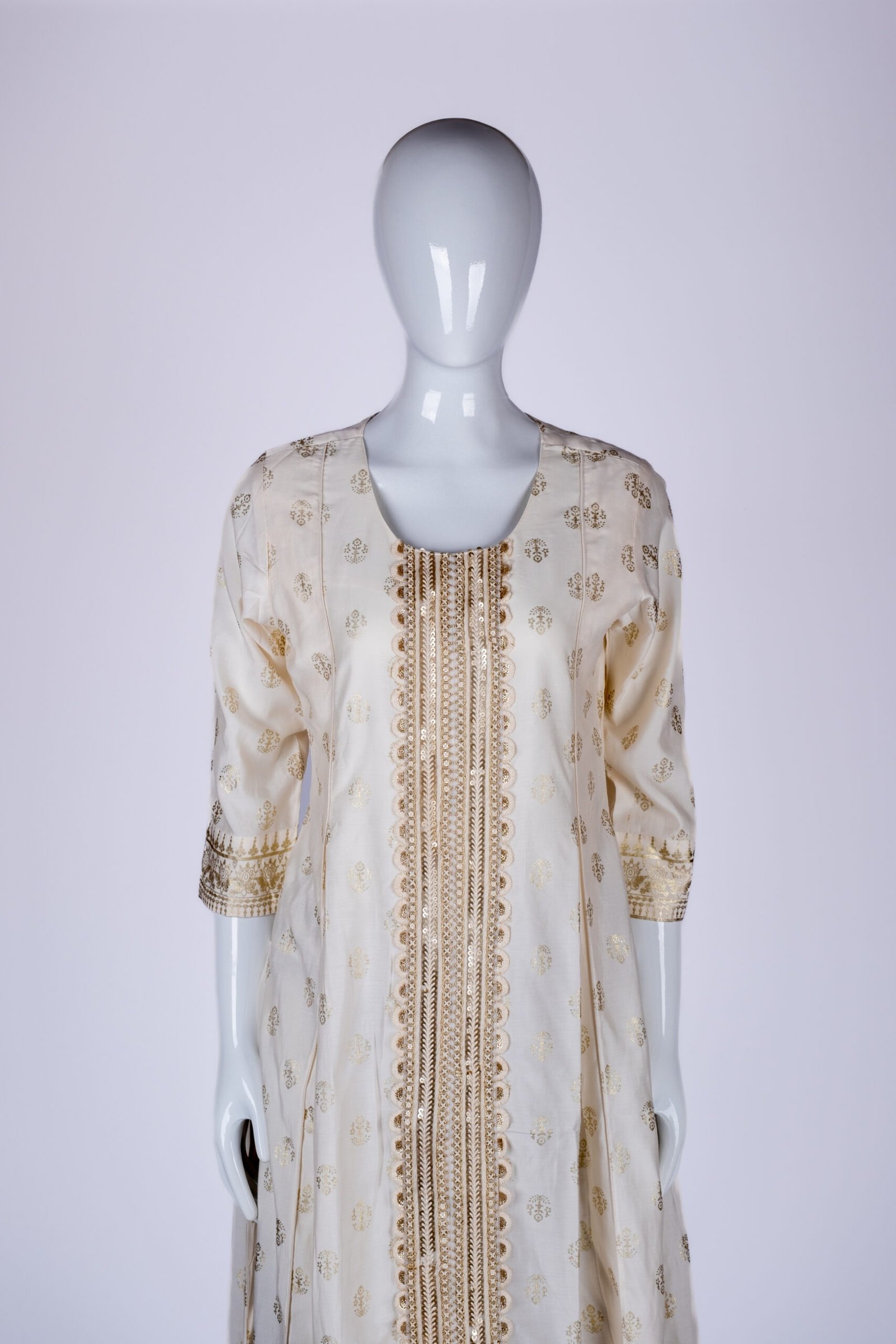 Women's Off-white ethnic printed kurta top