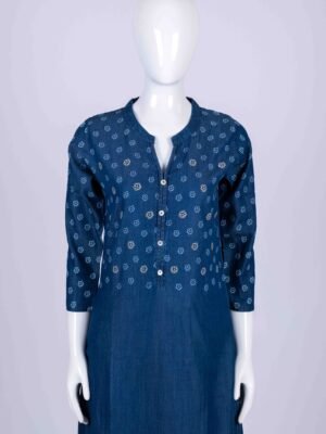 Women's Blue floral print kurta top