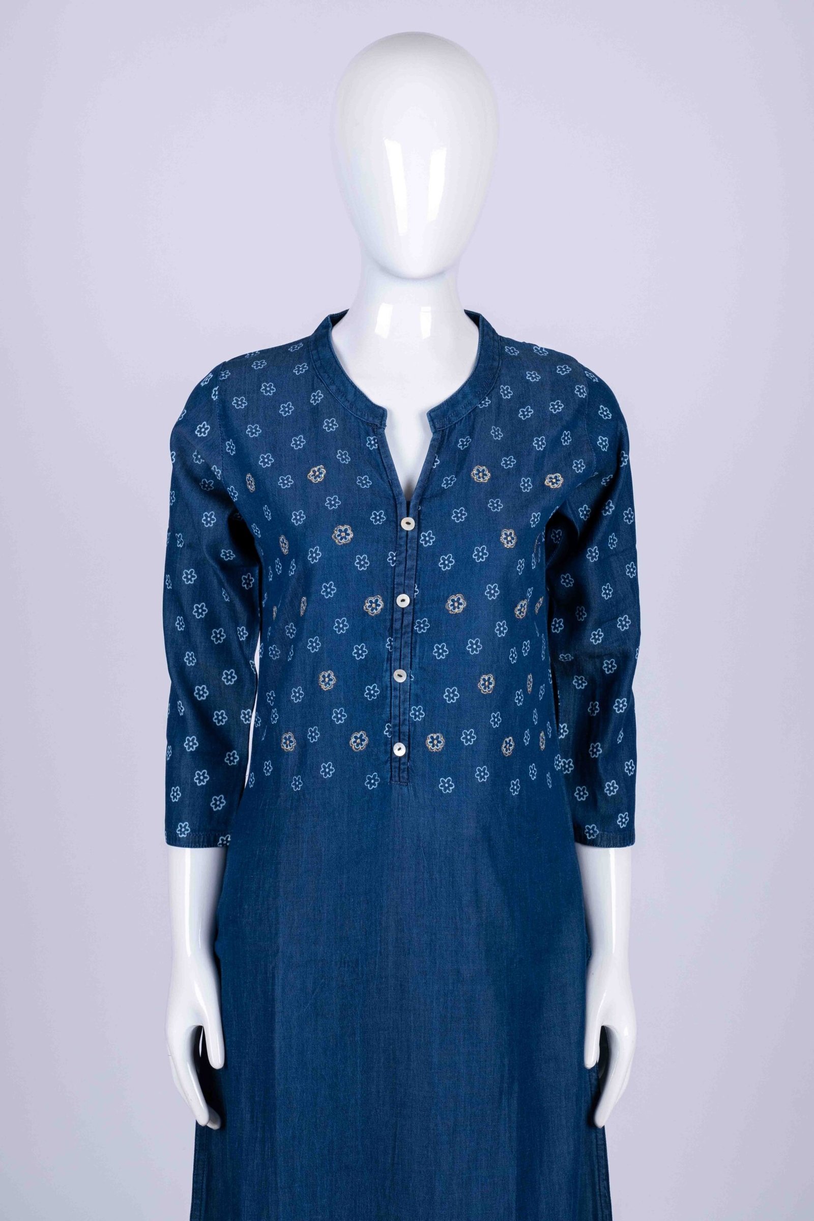 Women's Blue floral print kurta top