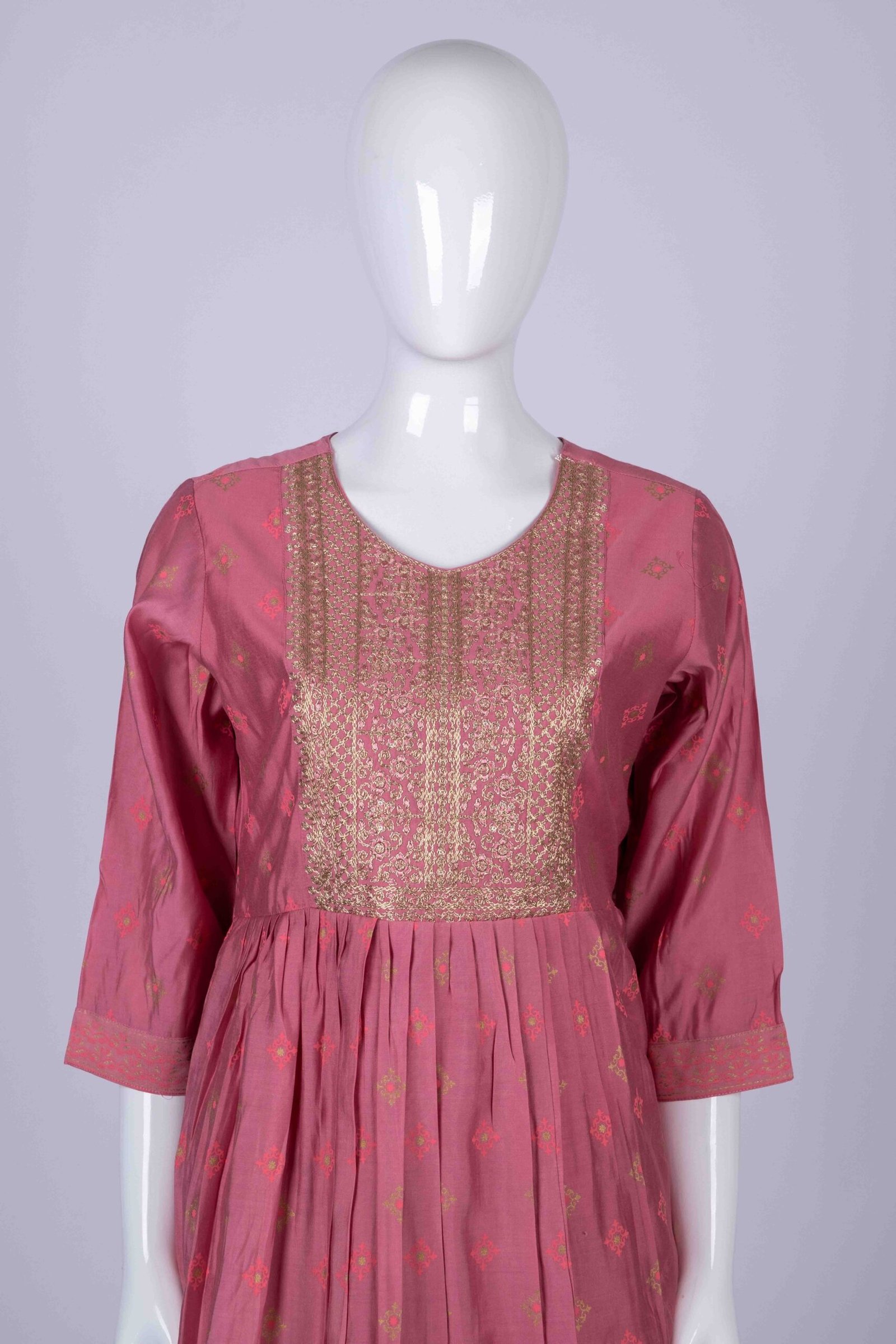 Women's Pink ethnic print kurta top