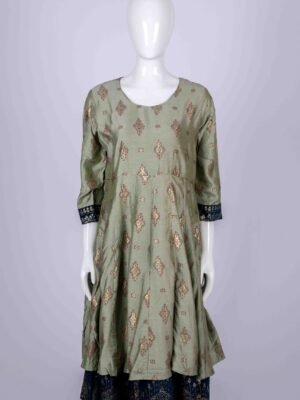 Women's Pista Green ethnic printed kurta top