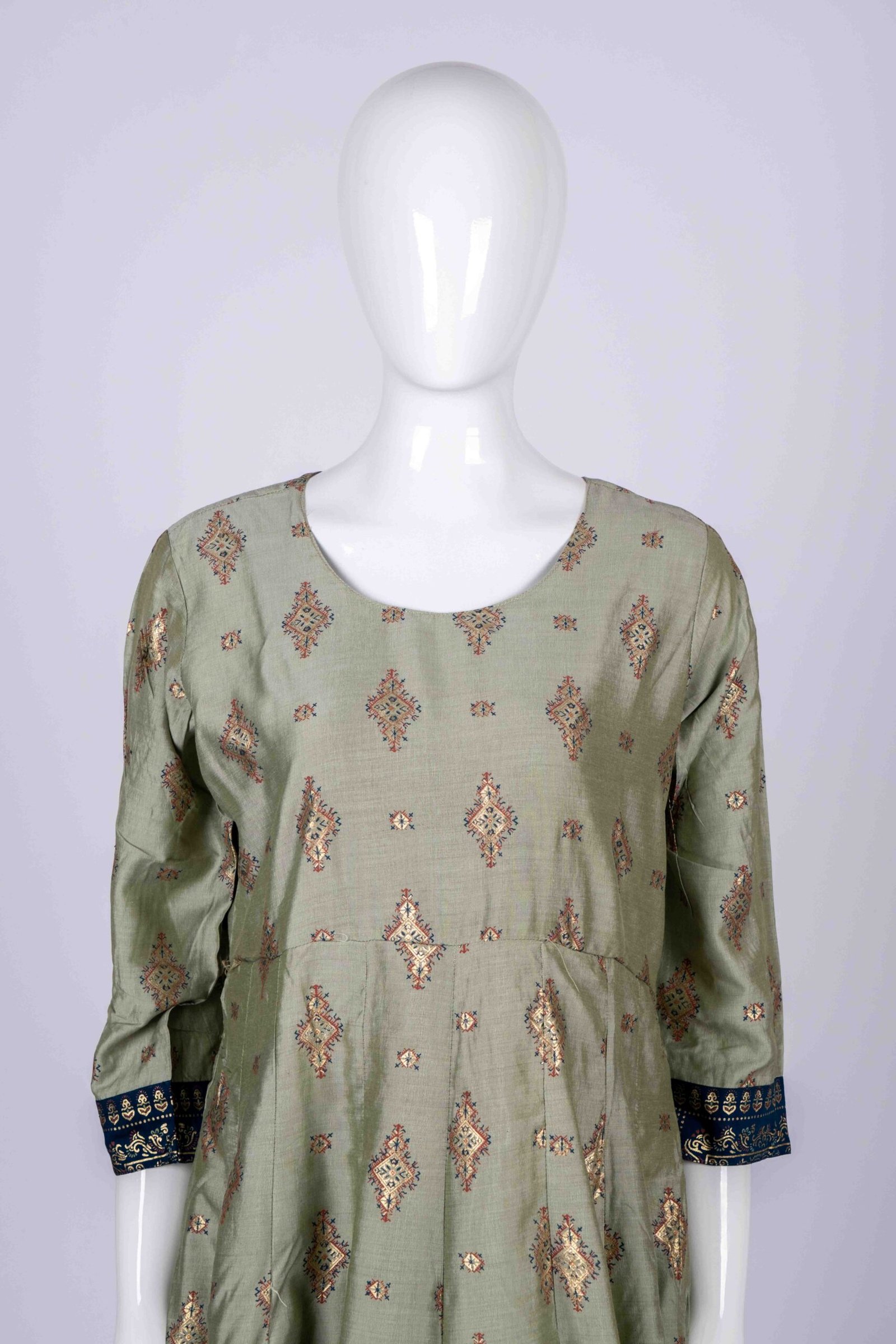 Women's Pista Green ethnic printed kurta top