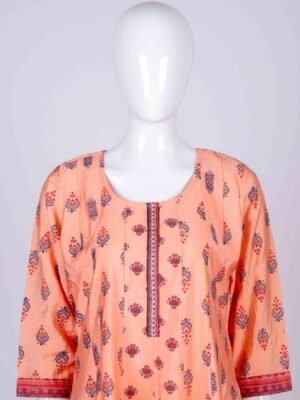 Women's Peach ethnic printed kurta top