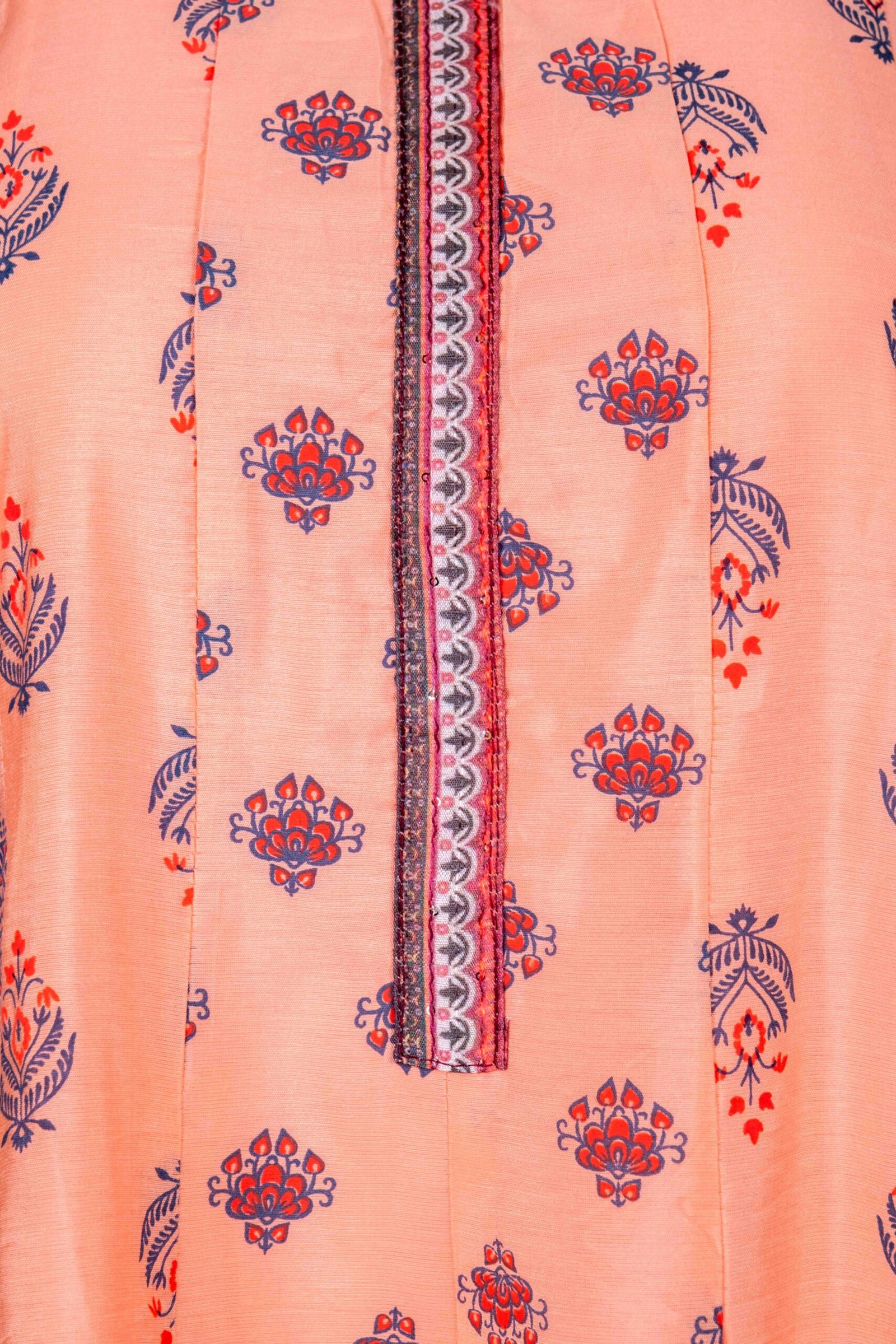 Women's Peach ethnic printed kurta top