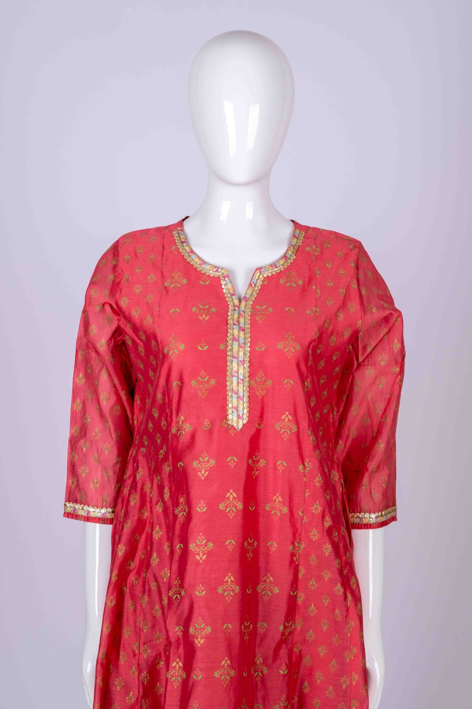 Women's Pink ethnic printed kurta top