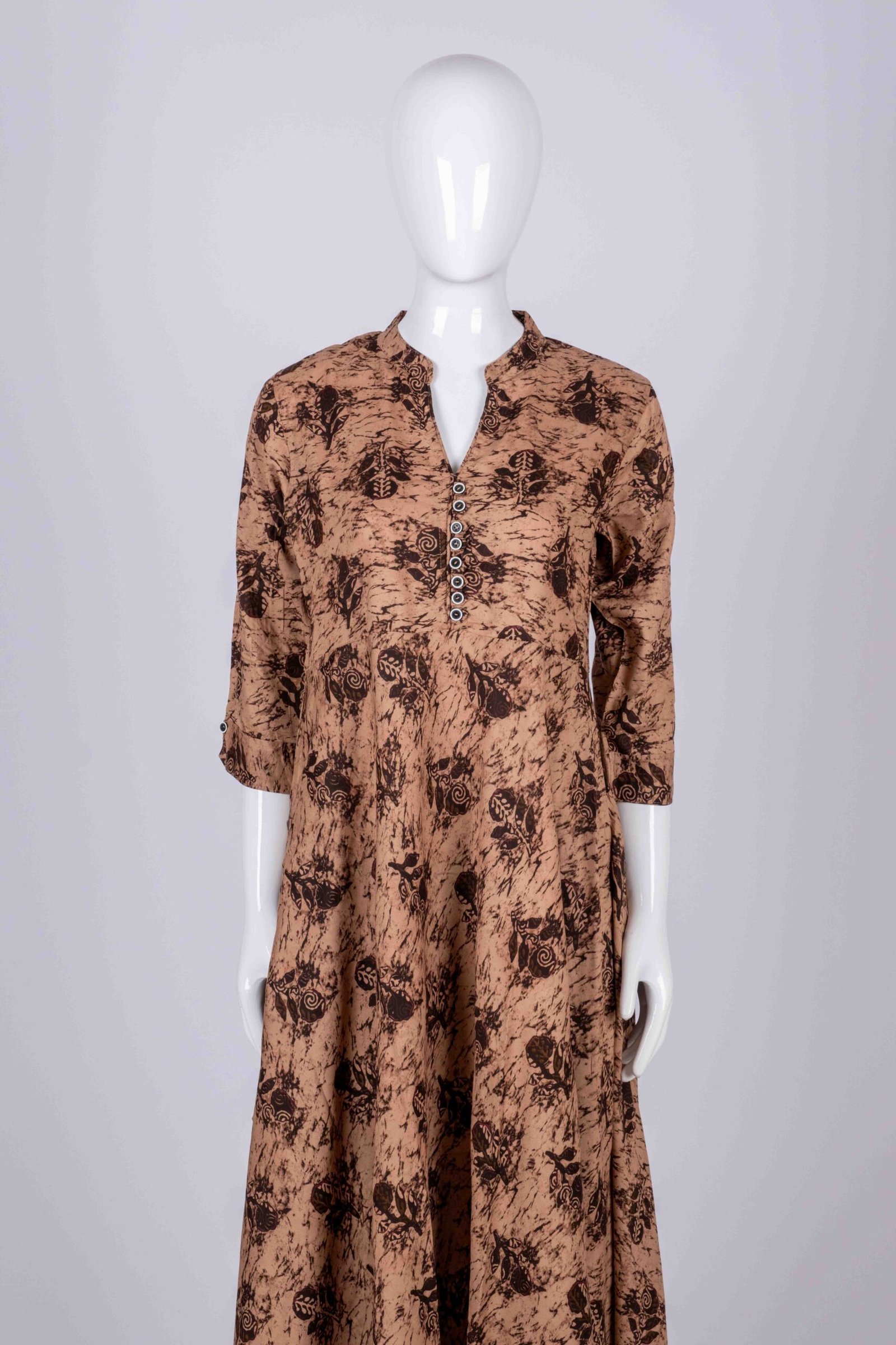 Women's Beige floral printed kurta top