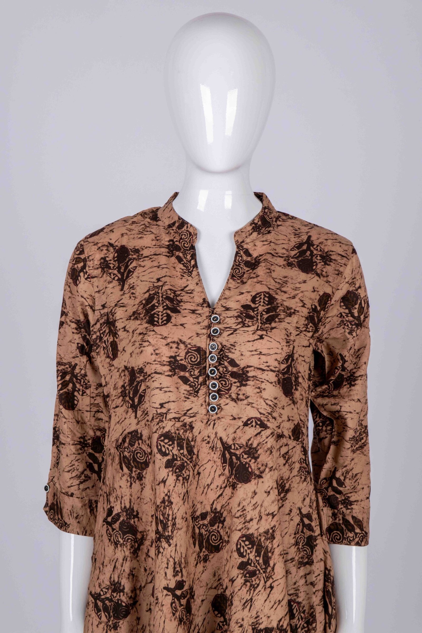 Women's Beige floral printed kurta top