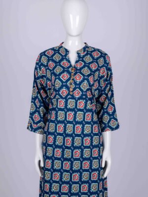 Women's Blue floral printed kurta top