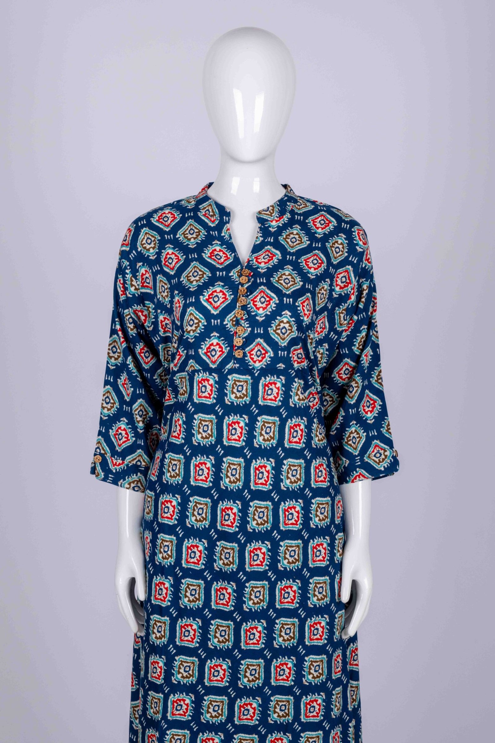 Women's Blue floral printed kurta top